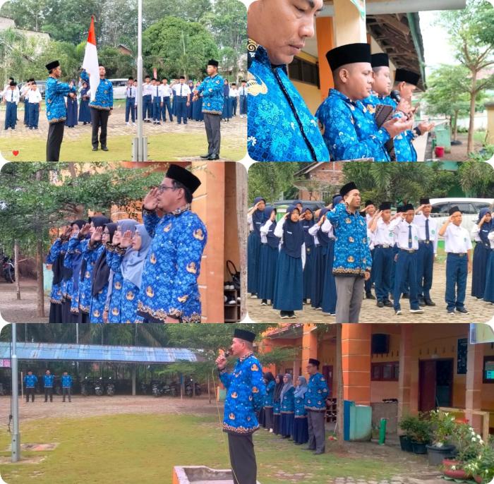 Madrasah Tsanawiyah Negeri 6 Tebo Laksanakan Upacara Bendera sekaligus Apel Kedisiplinan