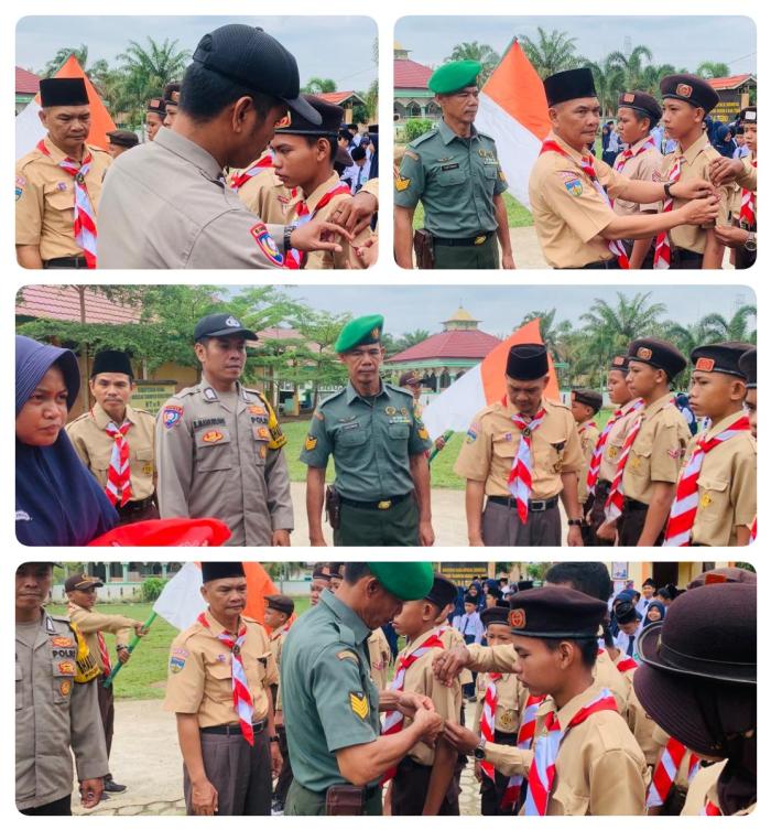 Pelantikan 22 Orang Pramuka Penggalang Ramu, Rakit dan Terap di MTsN. 6 Tebo
