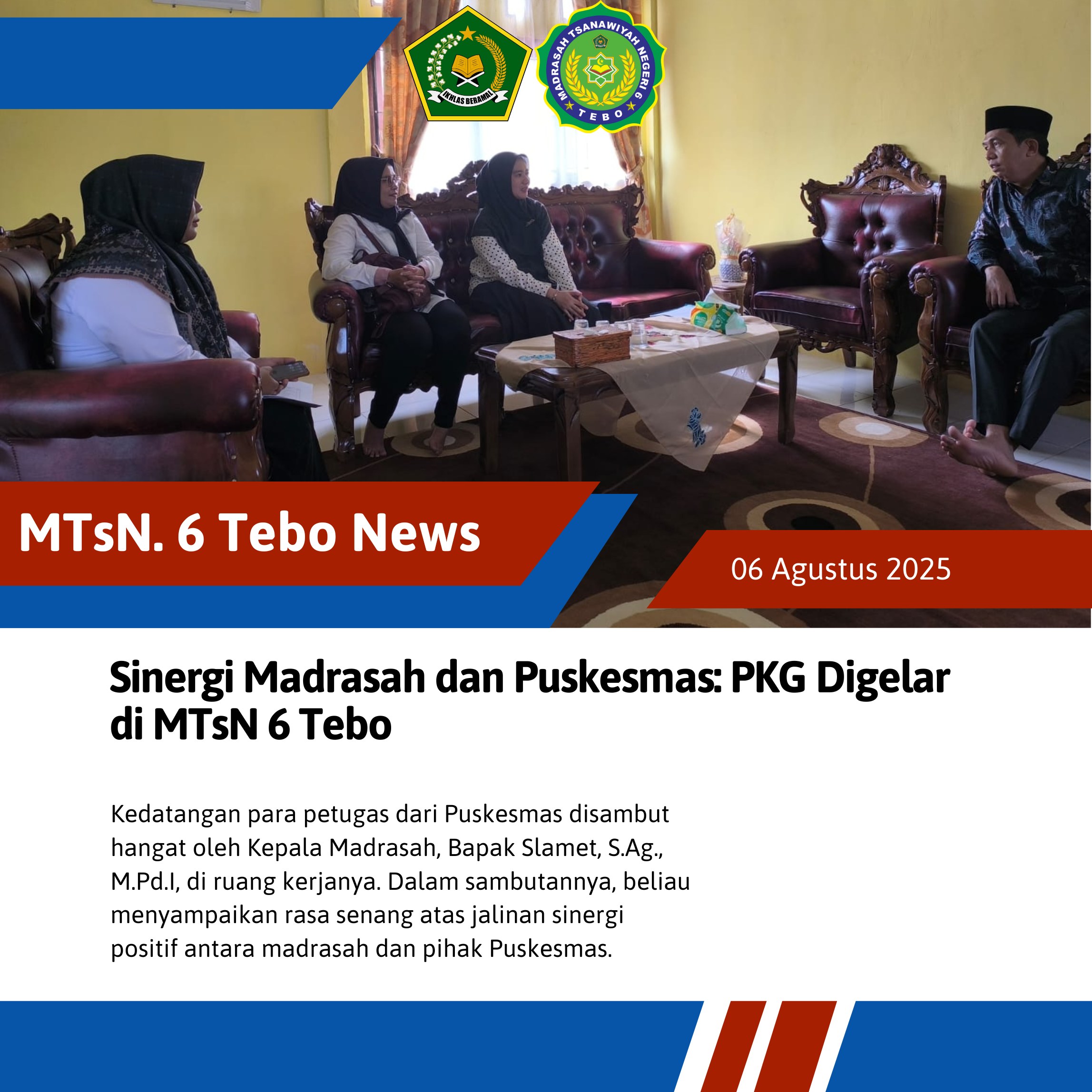 Sinergi Madrasah dan Puskesmas: PKG Digelar di MTsN 6 Tebo