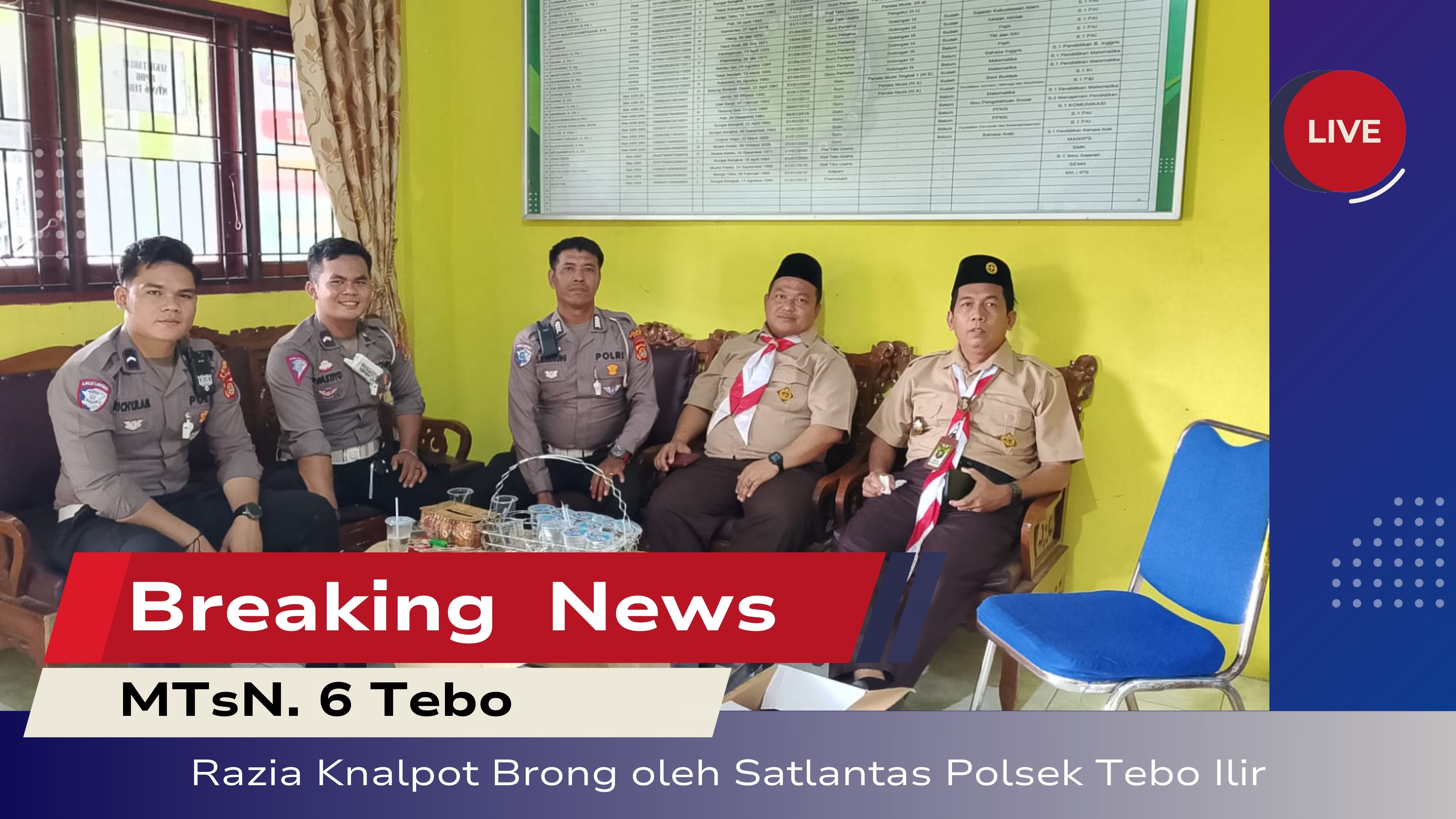 MTsN 6 Tebo Tegakkan Disiplin melalui Razia Knalpot Brong bersama Satlantas Polsek Tebo Ilir